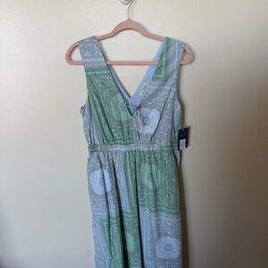 UNIVERSAL THREAD Blue & Green Bandana Print Patchwork Maxi Dress